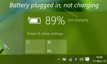Baterai Terpasang Tapi Tidak Mengisi di Windows 10