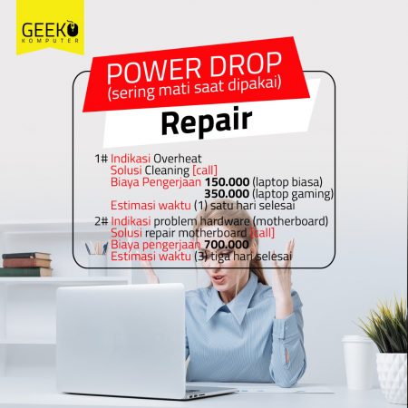 Service laptop Power drop Surabaya pilih lokasi terdekat 3 cabang di surabaya pagi anter sore selesai bisa Ditunggu